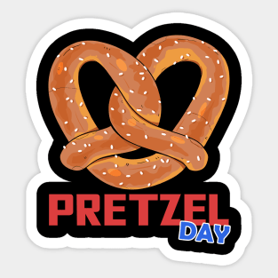 Pretzel Day Snack Food Lover Sticker